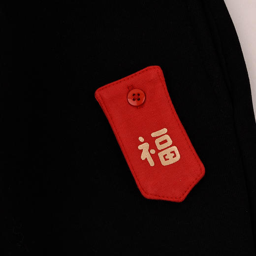 棉果果冬季新品新年款男童女童复合奥利绒保暖加厚中国风针织加绒长裤M502200425775 商品图4