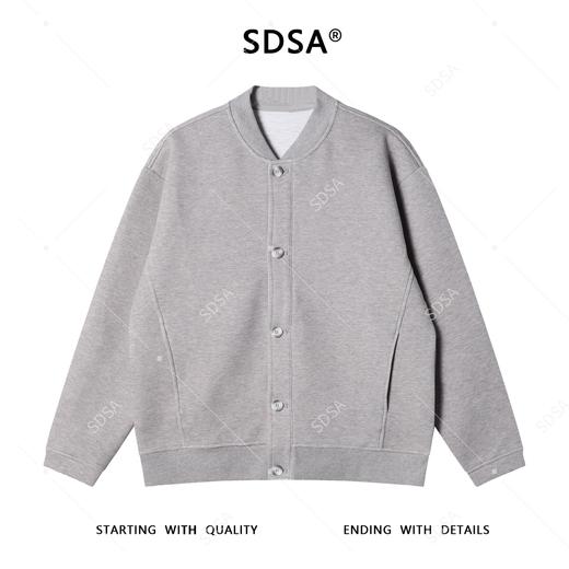 SDSA男士秋冬新款痞帅男装极简风纯色棒球领纽扣开衫卫衣百搭时尚 商品图1