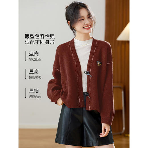 休闲厚外套高级有质感，加厚毛呢开衫短款上衣CC-JDS-3086 商品图3