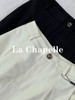 拉夏贝尔/La Chapelle高腰一粒扣九分休闲裤女士显瘦百搭直筒裤 商品缩略图9