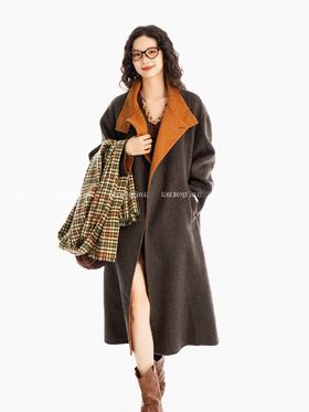 【门店同款】ENJOY冬季“暖冬知性”立领双面羊绒大衣 167695490