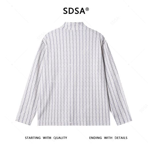 T4981SDSA秋冬新款痞帅男装潮牌撞色植物花卉竖纹半高领长袖T恤百搭 商品图5