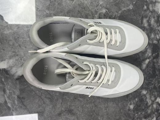 瑕疵HUGO BOSS/胡戈波士 男士绒面编织拼接小LOGO系带圆头休闲运动鞋 商品图0