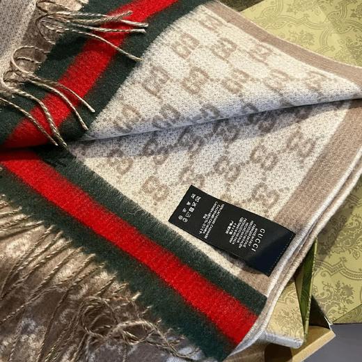 【礼盒礼袋】GUCCI古驰 双面小标GG图案 羊绒围巾 男女同款 商品图1
