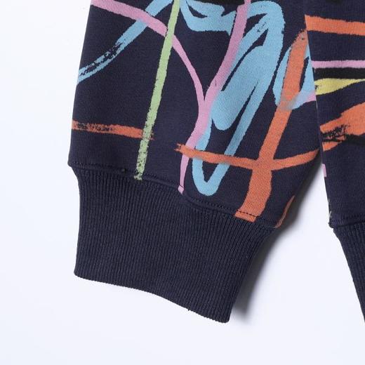 SDSA男士秋冬新款痞帅男装潮牌凌乱线条撞色连帽卫衣百搭时尚上衣 商品图4