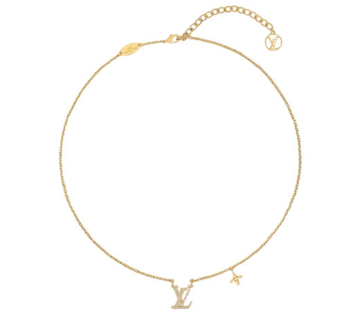 YS19-驴家logo满钻 金属水晶项链金色（JM*MM） 商品图0