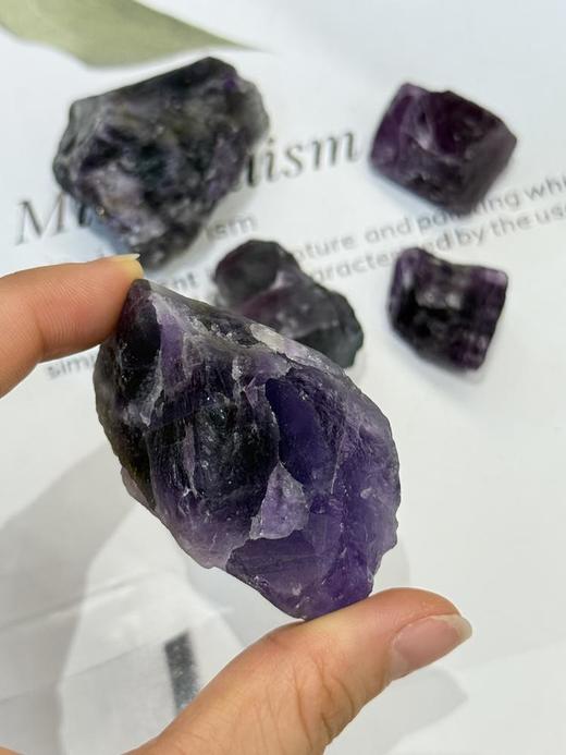 原石系列粉水晶紫水晶紫萤石绿萤石白水晶黑碧玺金虎眼原石 商品图2