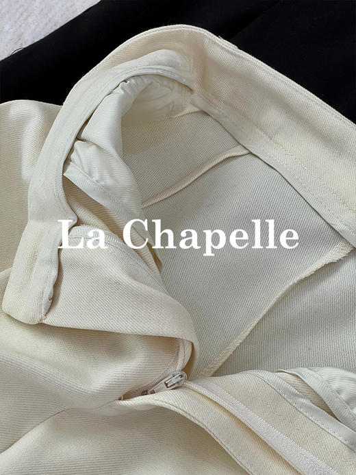 拉夏贝尔/La Chapelle高腰一粒扣九分休闲裤女士显瘦百搭直筒裤 商品图10