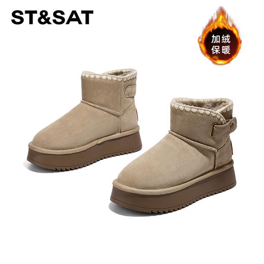 星期六时尚扣带百搭保暖雪地靴SSC4118E39 商品图7