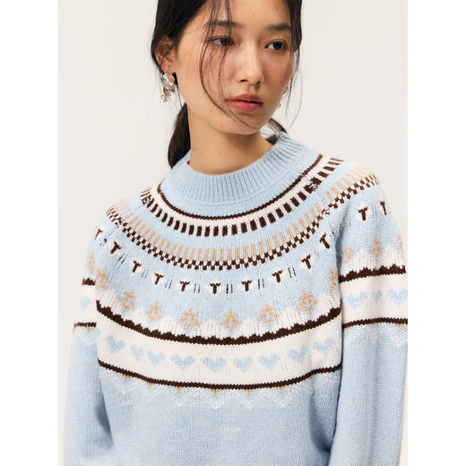 HeyDress费尔岛提花羊毛毛衣 商品图2