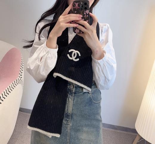 G668 Ch@nel25秋冬新款刺绣针织围巾羊绒针织长巾 商品图2