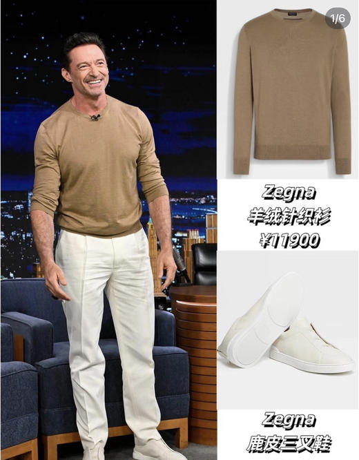 原单杰尼亚男士羊绒针织打底衫110302 商品图4