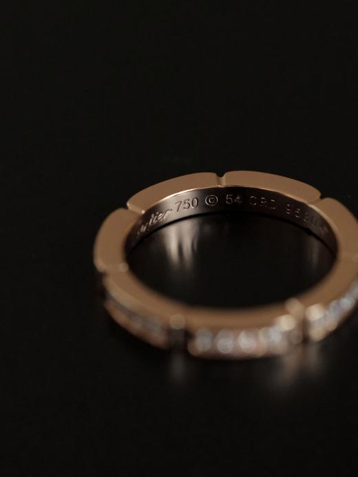 YS04-卡地亚 单排半铺满钻玫瑰金戒指男女同款情侣款（XK） 商品图6