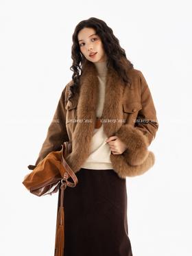 【门店同款】ENJOY冬季“游牧漫寻”雪球奶咖皮草外套 167643518