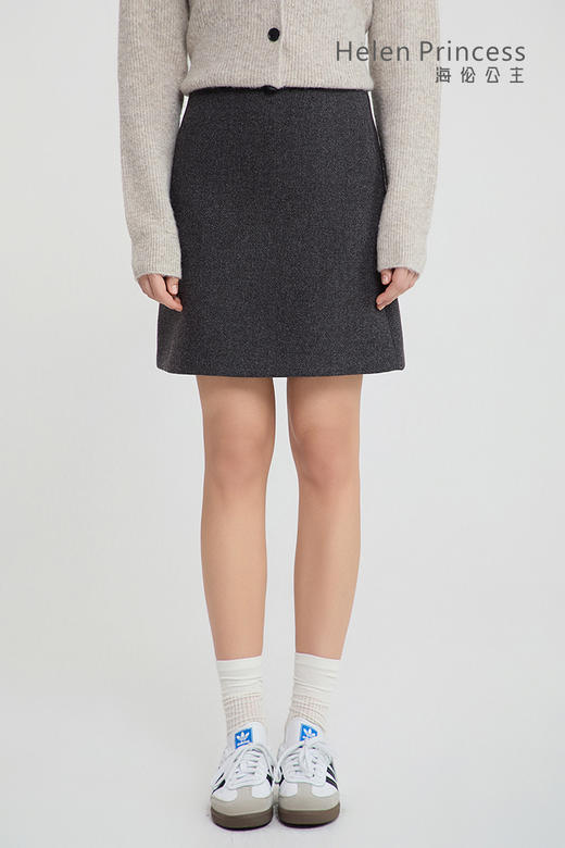 羊毛混纺A字半身裙 商品图4