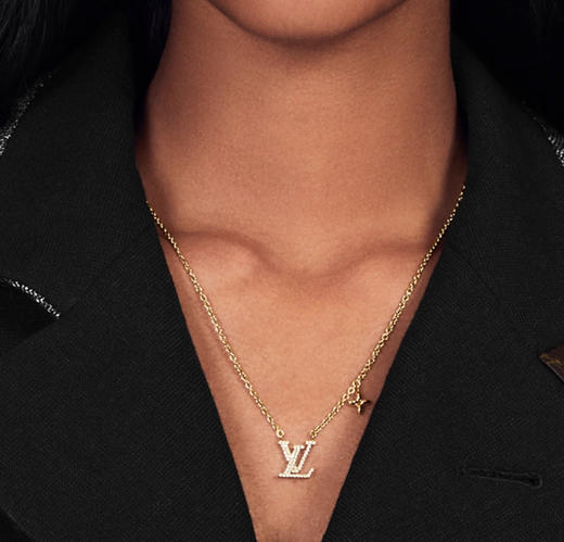 YS19-驴家logo满钻 金属水晶项链金色（JM*MM） 商品图2