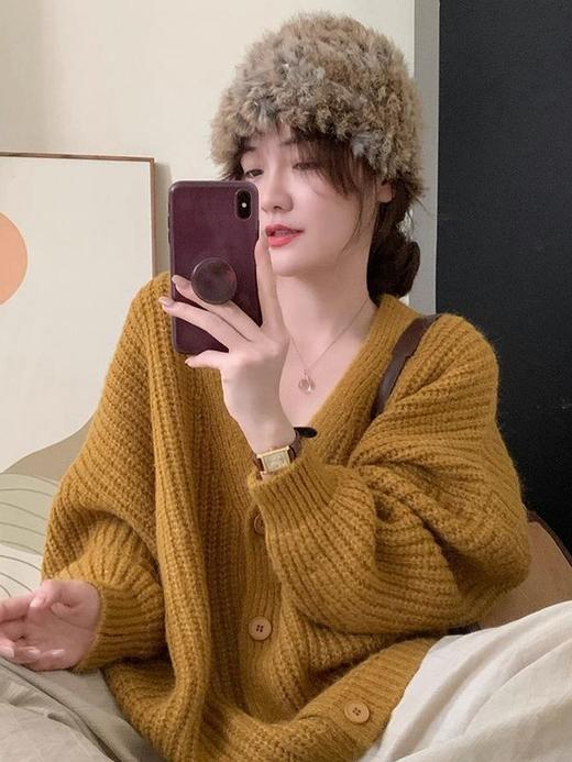 【YW】无忧购【甄选】外穿温柔风慵懒风设计感针织开衫外套上衣2214（现货发） 商品图0