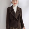 「自」全新升级【铂金会员367/天猫489/差价122】(10841)洛诗琳新款双面呢羊毛大衣2025秋冬双排扣气质西装领短外套 商品缩略图3
