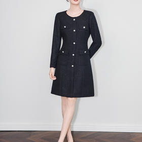 「高货wl」全新升级【铂金会员358/天猫479/差价121】(04215)洛诗琳新款法式小香风连衣裙2025秋冬气质粗花呢A字裙