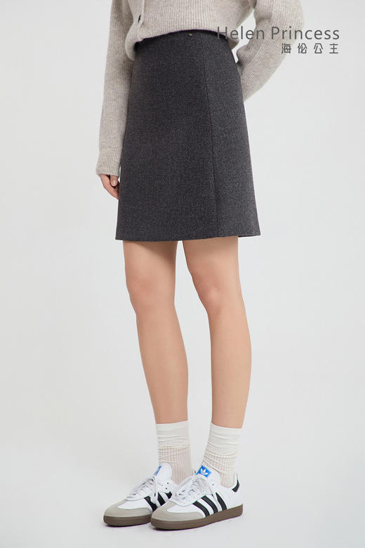 羊毛混纺A字半身裙 商品图5