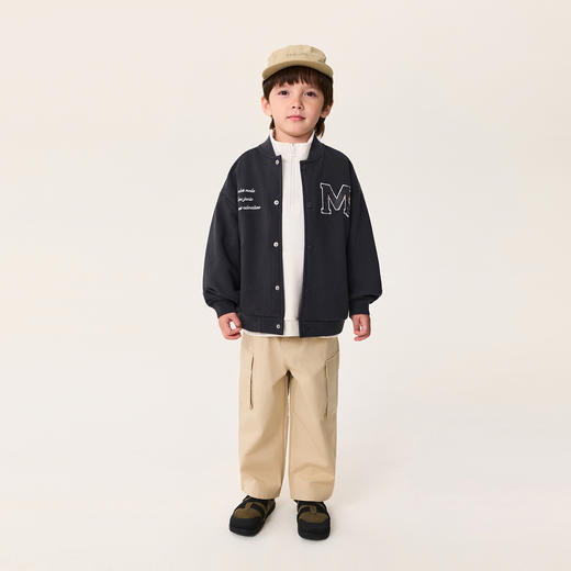 马克珍妮男童休闲校园软糯棒球服 宝宝外套2025年秋装新品551131 商品图2