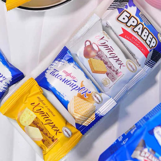 俄罗斯进口阿孔特牌多口味混合威化饼干598g 商品图3