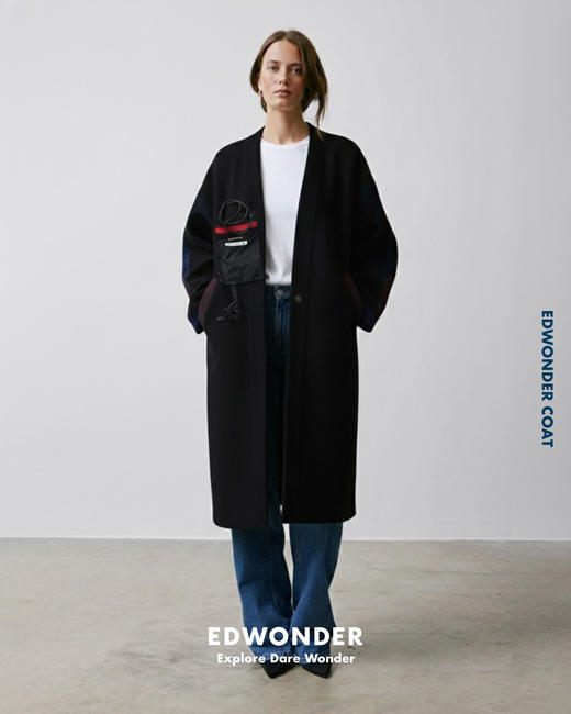 Wonder几合-羊毛長外套-海军蓝 Long Coat 商品图1