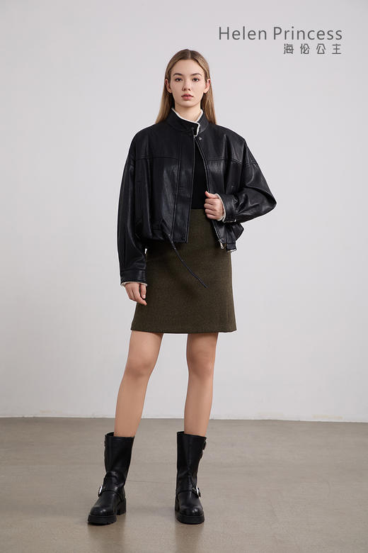 机车风立领加绒皮衣 商品图7