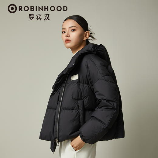 【设计师专柜】ROBINHOOD云感泡芙短款羽绒服连帽百搭-R238Y5950 商品图1