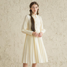 Famecoco范可儿杏色针织马甲连衣裙套装秋季小香风时尚两件套女F211EA110