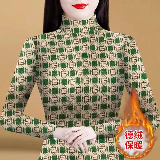 KQL B41N6435一体双面德绒半高领打底衫修身时尚保暖上衣 商品图0