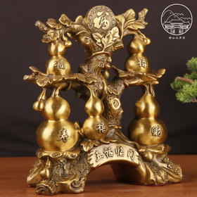 铜葫芦五福临门摆件