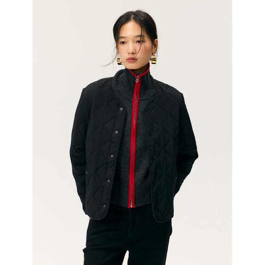 HeyDress撞色边拉链高领开衫 商品图3