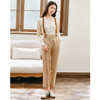 Famecoco范可儿品牌全棉背带裤女士秋季直筒显瘦纯色休闲裤长裤D221GA300 商品缩略图1
