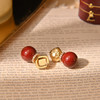 雀说 优雅名媛气质原石红豆耳钉轻奢高级感耳环10403 商品缩略图2