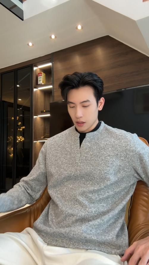 26T8798SDSA男士秋冬新款痞帅男装韩版撞色拼接圆领卫衣下摆松紧设计百搭 商品图0