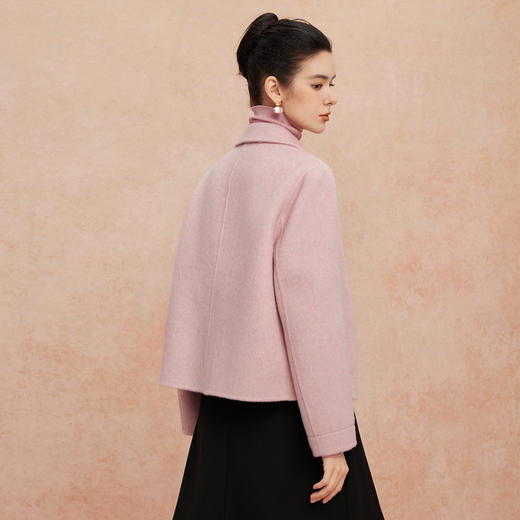 QH903斯尔丽2025新款双面呢手感滑爽软糯正肩易搭配减龄短款羊毛大衣 商品图1