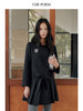 ForPoem 现货 25/FW原创设计小众羊毛混纺百褶深灰九分袖连衣裙外套 商品缩略图4