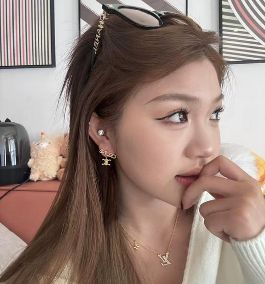 YS19-驴家logo满钻 金属水晶项链金色（JM*MM） 商品图4