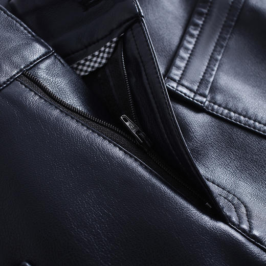 垂坠感时尚PU皮裤，通勤高腰A字阔腿裤直筒裤MYX-KDFY-Y25123-L 商品图3