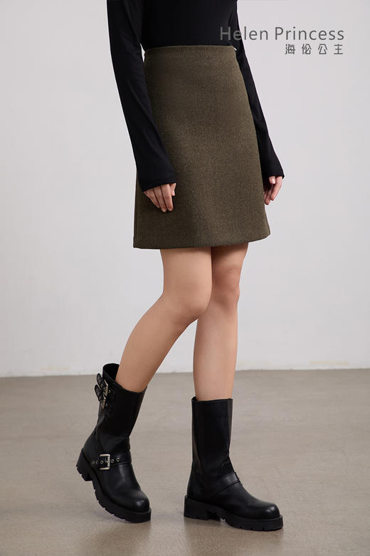 羊毛混纺A字半身裙 商品图2