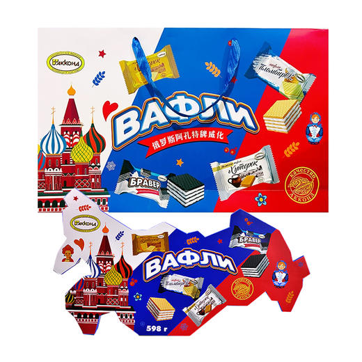 俄罗斯进口阿孔特牌多口味混合威化饼干598g 商品图5