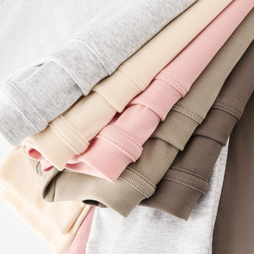 【59元2件】秋季女款230g氨纶棉正肩长袖t恤 修身显瘦圆领上衣 商品图1