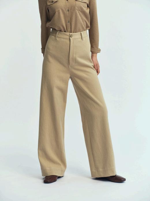 JAI 25AW /米黄色/鼠尾草绿/深蓝色make you longer棉麻长裤 商品图0