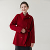 丁摩 红羊毛双面呢围脖外套中长款大衣BN091 商品缩略图3
