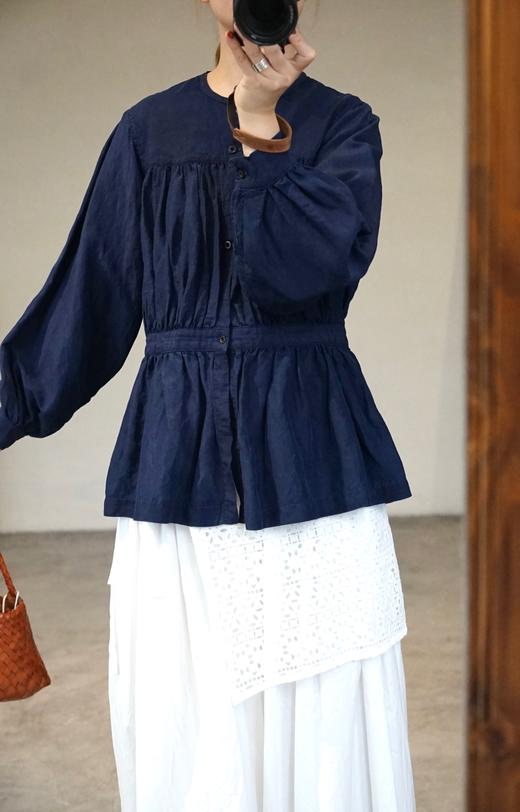 outil 苎麻混纺手工染褶皱收腰衬衫 商品图7