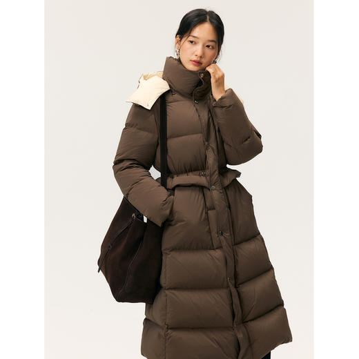 HeyDress立领收腰长款羽绒服 商品图2