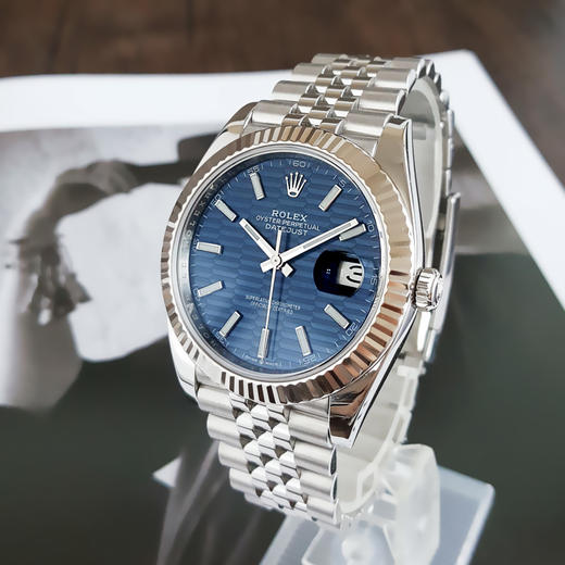 【95新】ROLEX 劳力士126334-0032日志型系列天文台认证自动机械机芯41MM（男款）水波纹蓝盘日期显示211025NJS08 商品图2