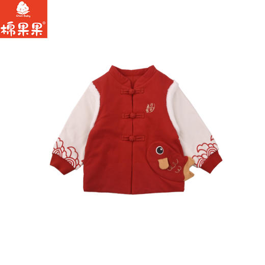 棉果果冬季新品新年款中国红喜庆节日氛围男童女童夹棉中国风夹棉外套M502100825781 商品图1