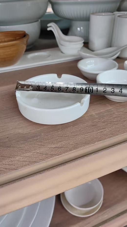【HDXK】10公分瓷白陶瓷烟灰缸 1个 商品图1